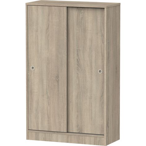 Pegane – Armoire coulissante 2 portes Cambrian – Dimensions 120x74x33 cm – Panneaux de particules mélaminés – Fabrication espagnole certifiée PEFC