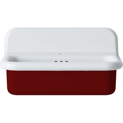 Retro-Waschbecken aus Keramik, 70 cm – True Colors Lite – Mittlere Größe – Bordeaux (1/2)