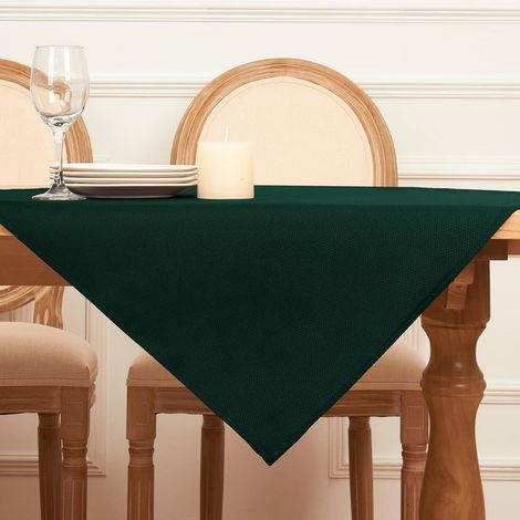 Nappe 100x100 cm Jacquard lavable géométrique vert pour table basse & table de jardin