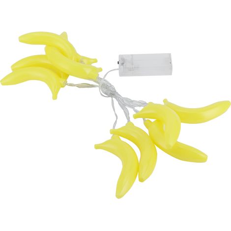 1 Guirlande lumineuse LED, forme banane, 10 LEDs, alimentation pile, décoration intérieur extérieur (1/5)