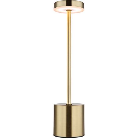 Lampada da tavolo Lampada laterale in metallo oro opaco LED dimmerabile batteria ricaricabile H 34cm