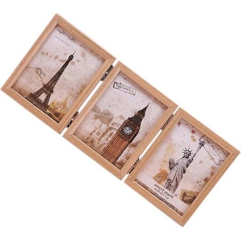 Cadre photo créatif à trois volets conçu pour afficher 6 photos - 12,7 cm (5 pouces) - Idéal pour les mariages et les cadeaux (1/5)
