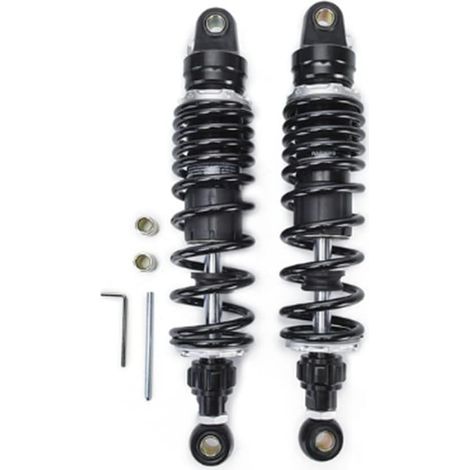 Universal Motorcycle Air Shock Absorber 340mm 13.38" 7mm Spring Rear Suspension ATV Quad Scooter Dirt Bike Adjustable Inflatable Air Damping (1/5)
