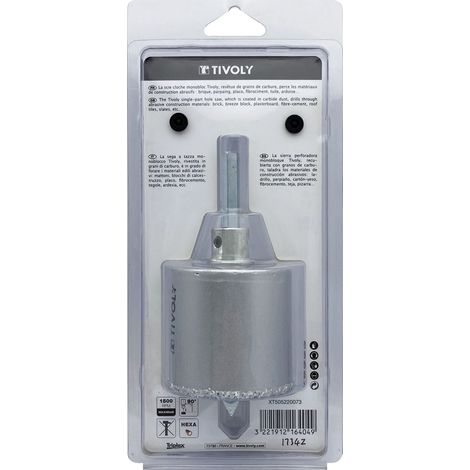 Tivoly • Sega a tazza per calcestruzzo monoblocco in metallo duro HM • Ø67mm • Per forare mattoni • Per forare blocchi di cemento
