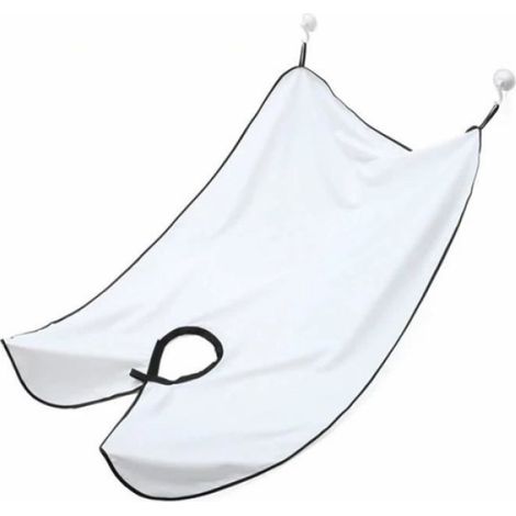 valeur Blanc Bavoir de rasage imperméable pour hommes, tablier de coupe de barbe, Kit de toilettage, attrape (1/3)