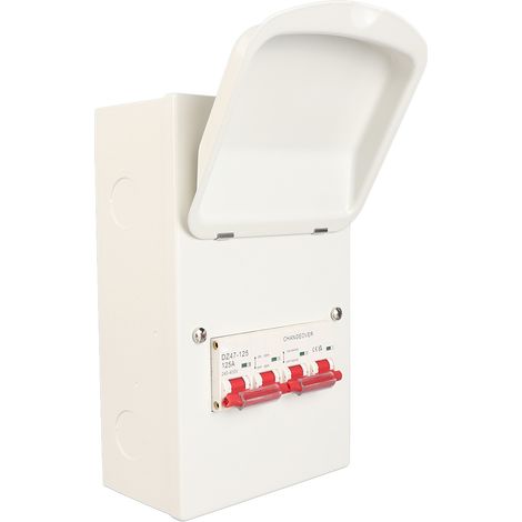 Automatischer 125-A-Einphasen-Trennschalter, Metallgehäuse, duale Stromversorgung 240–400 V mit Verteilerkasten (1/5)