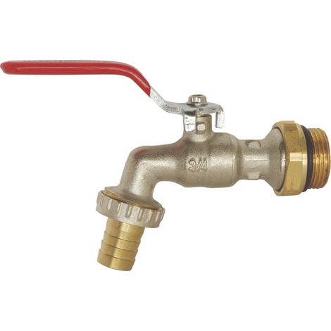 Robinet de puisage orientable à sphère - Poignée plate - Mâle 3/4" - Sortie 3/4 (1/6)