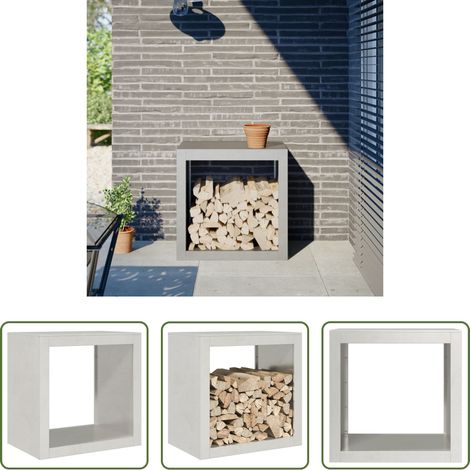 Rangement bois de chauffage - Portant de bois de chauffage 60x40x60 cm acier inoxydable (1/5)