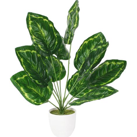 Plante Artificielle - Pot Noir En Plastique - Hauteur 30 Cm - Pour Intérieur Et Extérieur - 1 Pièce (1/5)