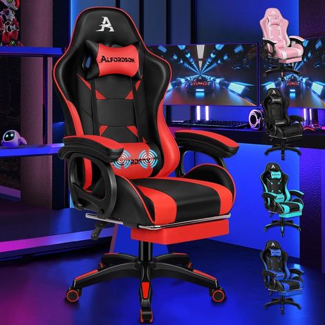 Gamingstuhl ALFORDSON Bürostuhl mit Massage Fußstütze Rot (1/5)