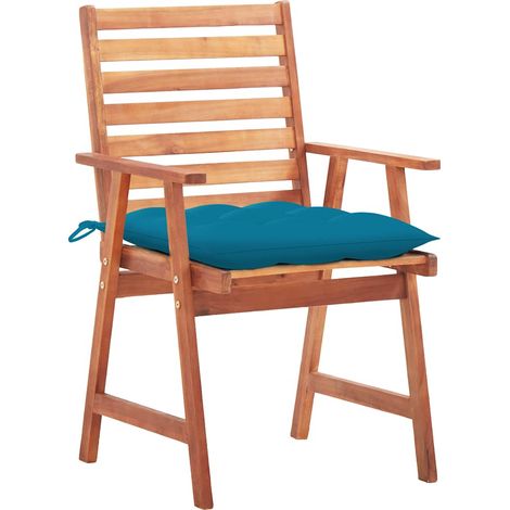 Maison Exclusive - Garten-Essstühle 2 Stk. mit Kissen Massivholz (1/5)