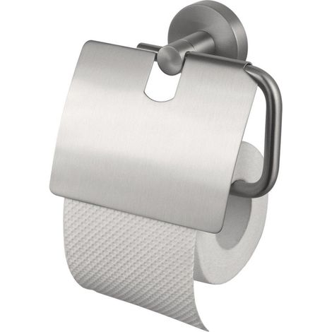 Haceka Kosmos Porte-rouleau de papier toilette - avec couvercle - inox mat