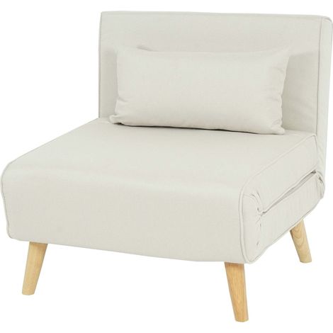 Schlafsessel HHG-738, Schlafsofa Funktionssessel Klappsessel Relaxsessel Jugendsessel Sessel, Stoff/Textil creme-beige