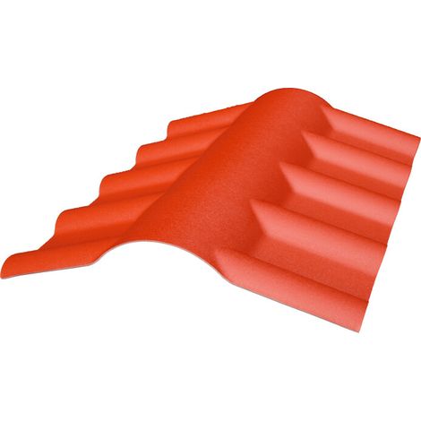 Faîtière PVC pour toiture imitation tuile moderne - Coloris - Terre cuite, Epaisseur - 15cm, Largeur - 55 cm, Longueur - 74 cm