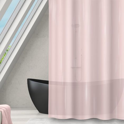 Cortina de ducha Poliéster ROMANA 180x180cm Transparente rosa claro MSV