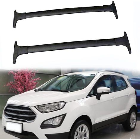 Aluminium, 2 Pièces Barres Toit de Voiture, Barres Transversales, Porte Bagages, Porte-Bagages Vélo Verrouillable, Rails Support, Accessoires Voyage, pour Ecosport 2013-2020, Bla-CK (1/5)