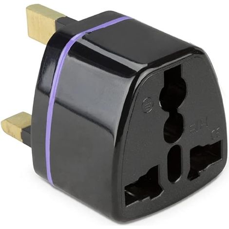 Adaptateur de Voyage 3 Broches UK, Compatible avec Tous les Pays (UK, Hong Kong, Irlande, Émirats Arabes Unis) pour Appareils Électriques et Chargeurs