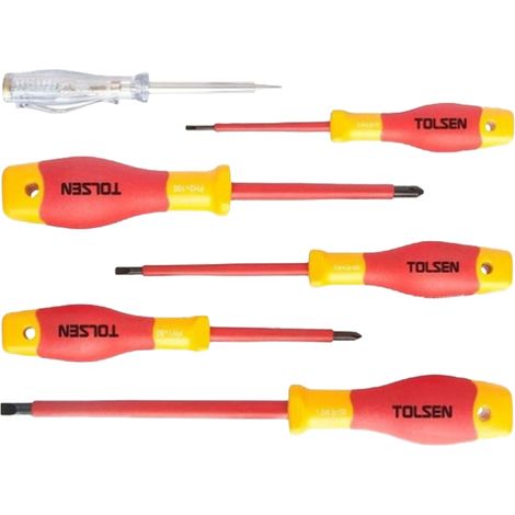 Set Cacciaviti Misti Isolati 6 Pezzi Premium VDE Line TOLSEN (1/5)
