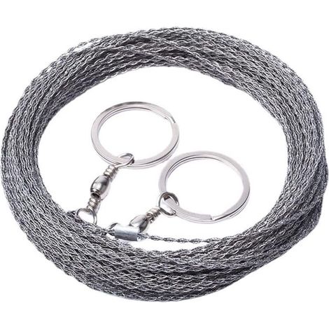 1 - Scie à chaîne - Fil de scie - Acier inoxydable - Coupe bois os plastique - Randonnée camping survie - Argenté - 10 m (1/5)