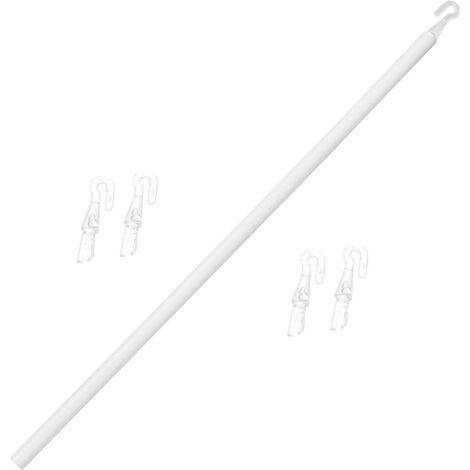 Ensemble de tige de remplacement détachable pour stores verticaux avec crochet et ouvre-store en plastique-89.00X1.10X1.10CM-White (1/4)