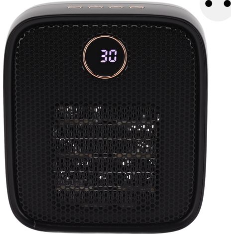 Mini radiateur 500W prise EU noire, chauffage rapide silencieux IPX2, ventilateur programmable pour bureau salle de bain, 220V (1/5)