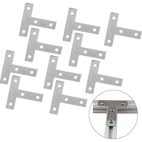 10 pièces de profilés en aluminium, plaque de connexion, fixations de connexion en acier au carbone, plaque 202020T (1/5)