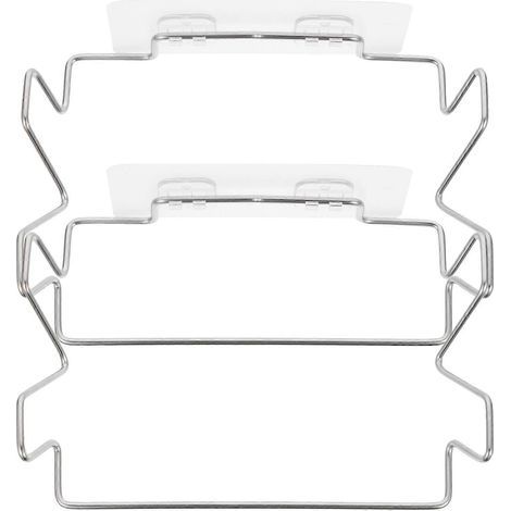 Set mit 2 tragbaren Müllbeutelhaltern aus Edelstahl für den Hausgebrauch – 18,5 x 14 cm – Silber (1/4)