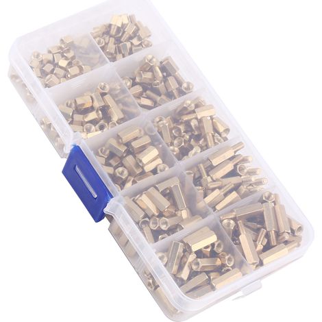 300 Stück M3 Messing-Abstandshalter, Sechskant-Außen- und Innensechskant-Abstandshalter-DIY-Set für Motherboards (1/5)