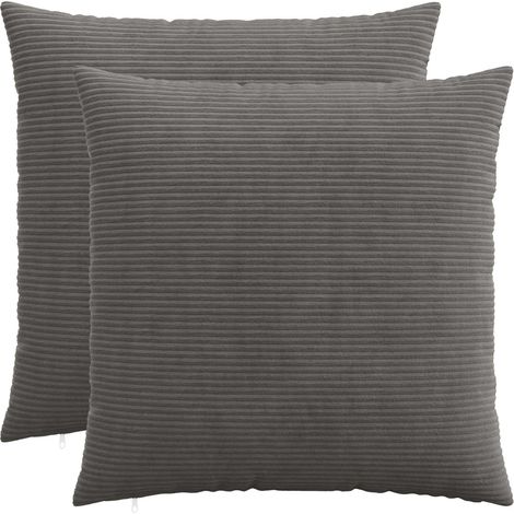 Kissenbezug 2 pcs HEERLEN Dunkelgrau 70 x 70 cm Cord vidaXL