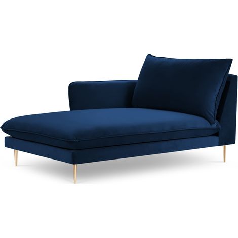 Méridienne gauche en velours bleu roi (1/5)