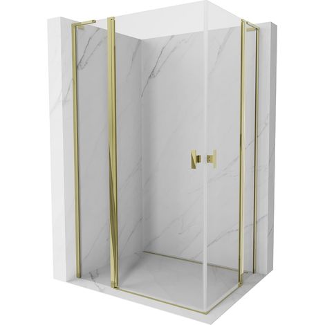 Mexen Mist L Duo Duschkabine schwenkbar 105 x 90 cm, transparent, gold - 8A4L-105-090-50-00 (1/5)