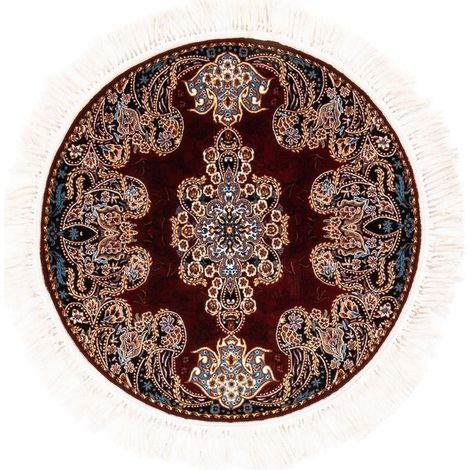 Tapis persan Nika  - 150x150cm, Round - 100% Acrylique - Tissé - Rouge