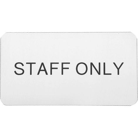 Panneau mural « Personnel uniquement » pour portes et restaurants-18.00X10.00X0.18CM-Silver (1/3)