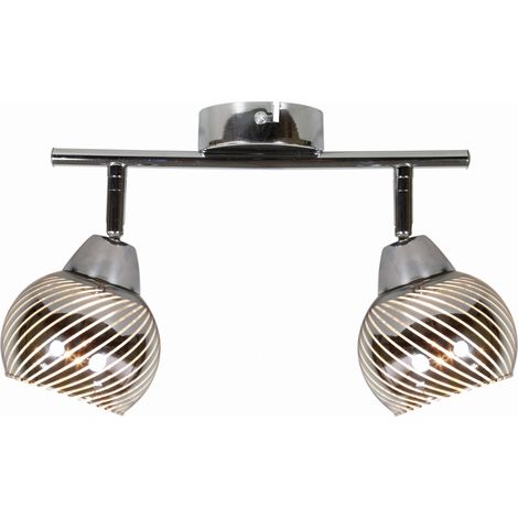 Candellux FORT 92-62819 plafoniera cromata 2xE14 vetro metallo