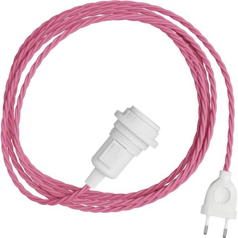 Creative Cables - Abat-jour torsadé serpent - Lampe à brancher avec câble en tissu tressé (1/3)