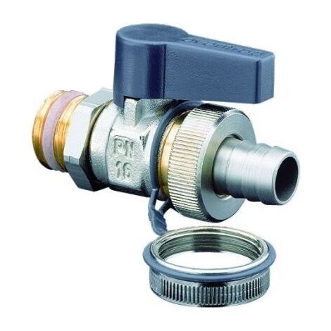 Oventrop KFE-Kugelhahn Optiflex 1783354 Entleerungshahn Heizung, DN 15, Messing vernickelt, Schlauchverschraubung und Kappe
