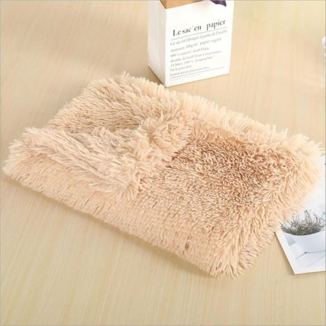 Coperta per cani in peluche 100x75 cm beige - Double-face - Super morbida e calda - Coperta per animali domestici - Cuccia per cani