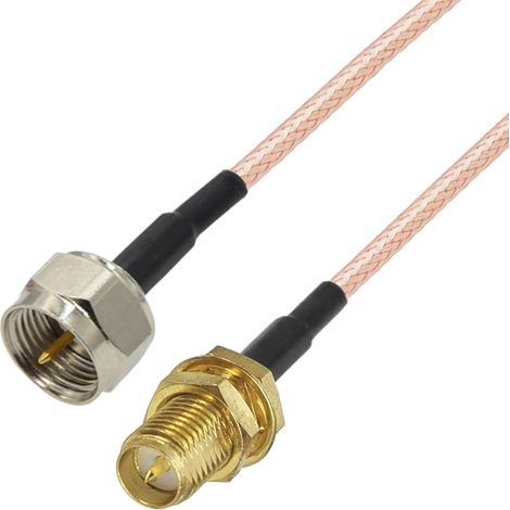 Cavo di collegamento con connettore F / presa SMA-RP RG316, 2 m