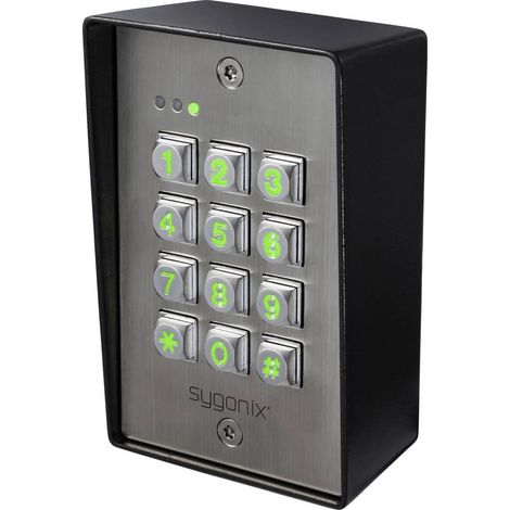 Sygonix SY-6888064 Serratura con codice montaggio superficiale 12 V DC/AC, 24 V DC/AC IP65 con tastiera illuminata (1/5)