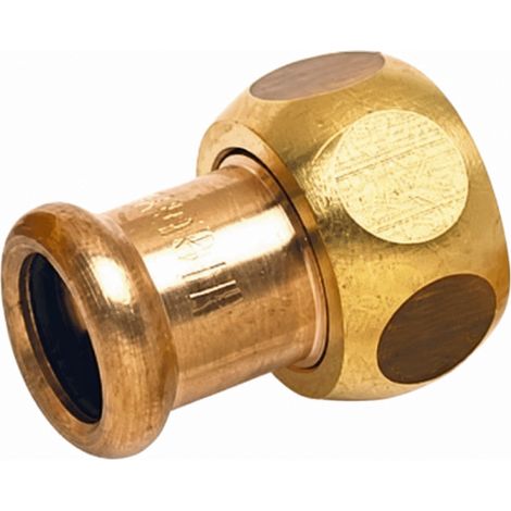 Raccordo femmina a due pezzi 33x42 da crimpare su rame diametro 22 mm.
