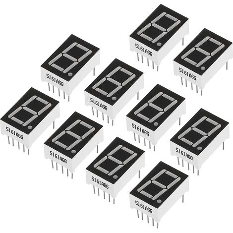 Led Affichage Numérique Tube, 10 Paquets Commun Cathode 7 Secteurs 10 Broches 1 Bit 3.3V 0.56" Chiffre Hauteur Led Affichage Module pour Electronic Driver Board, Vert (1/5)