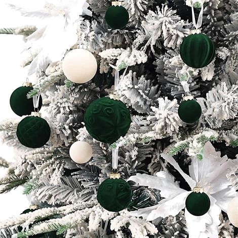 Boule De Noël Velours - 46 Pièces - Diamètre 60 Mm - Décoration Arbre De Noël Bureau Maison - Ornement Accrochable (1/5)