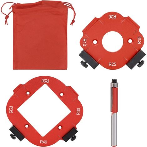 Lot de 2 Gabarits Gabarit Defonceuse a Bois, Gabarit de Défonceuse Cercle, Outil Auxiliaire de Coupe à L'arc R10 R15 R20 R25 R30 R35 R40 R50 pour le Travail du Bois (1/5)