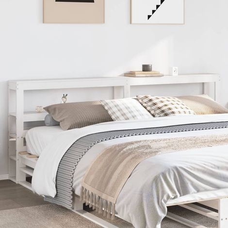 Cabecero de cama con estantes madera maciza pino  200 cm