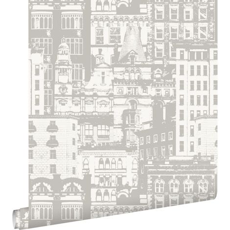 papier peint bâtiments beige - ESTAhome (1/5)