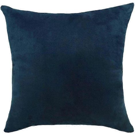 Housse de coussin en velours double face - 45 x 45 cm / 60 x 60 cm - Blanc-Dark Blue-45x45cm (1/5)