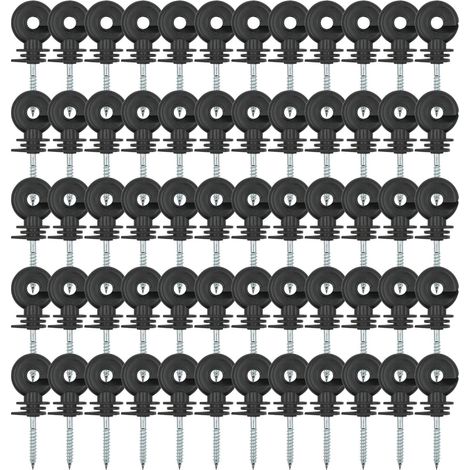 Lot de 60 isolateurs annulaires pour clôture de pâturage - Pour clôtures de pâturage, poteaux à anneau - Accessoires de clôture électrique pour cordes, fils et torons (1/5)