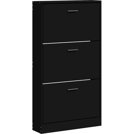 Maison Exclusive - Zapatero madera contrachapada negro 59x17x108 (1/5)