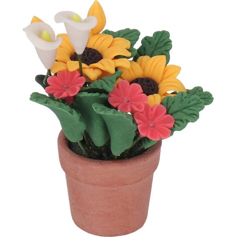 Plantes miniatures pour maison de poupée (échelle 1:12) - Plantes artificielles miniatures en pot, fabriquées à la main, très réalistes, pour accessoires de maison de poupée (1/5)