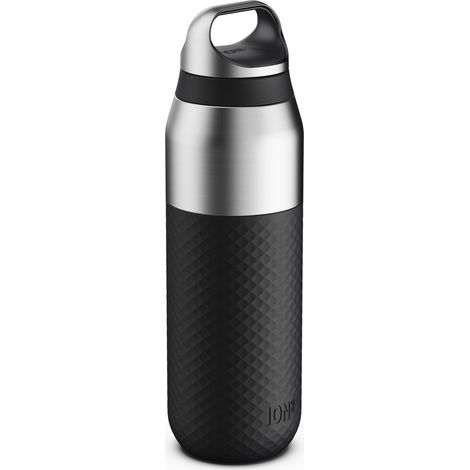 Gourde Isotherme 485 ml (16 oz)- Acier Inoxydable Étanche, Isolation Sous Vide pour Boissons Chaudes et Froides, Bouchon à Vis, Passe au Lave-Vaisselle, Noir (1/5)